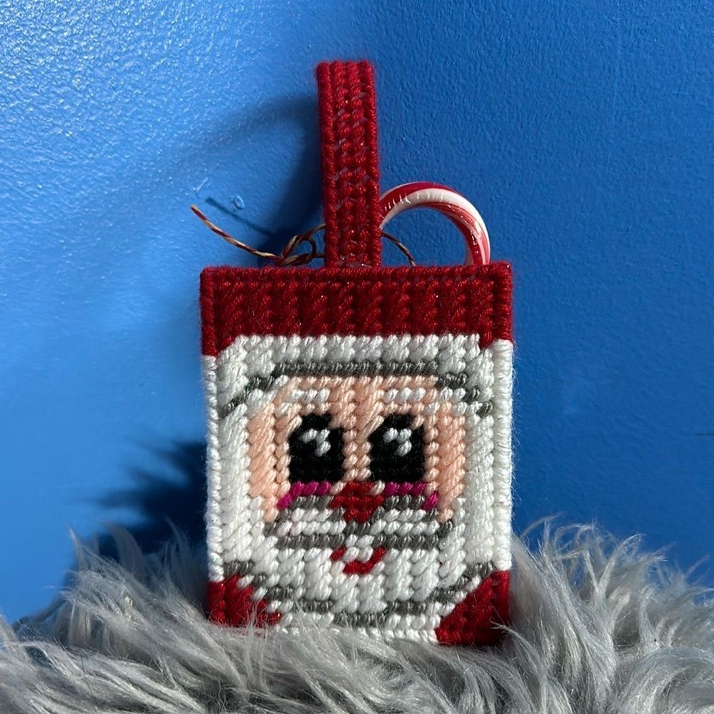 Hand Sewn Santa Claus Tiny Tote Gift Bag Christmas Holiday Mini Holder